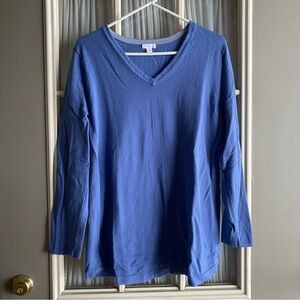 J. Jill Long Sleeve Blue V-Neck Top